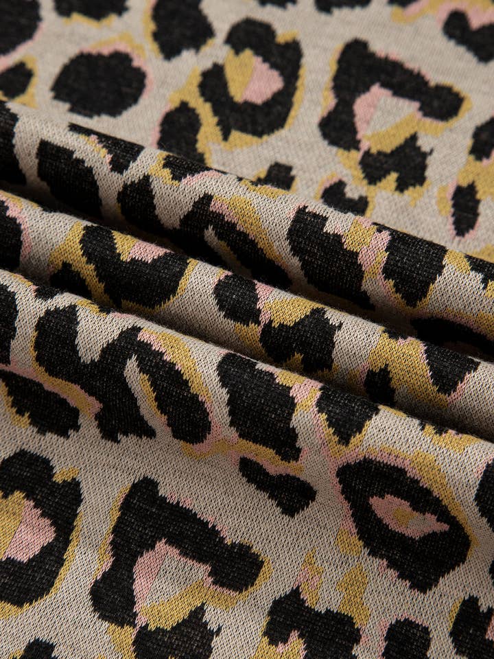 Pink LALALOO Leopard Long Sleeve Pullover And Shorts Set for wholesale on Faire5