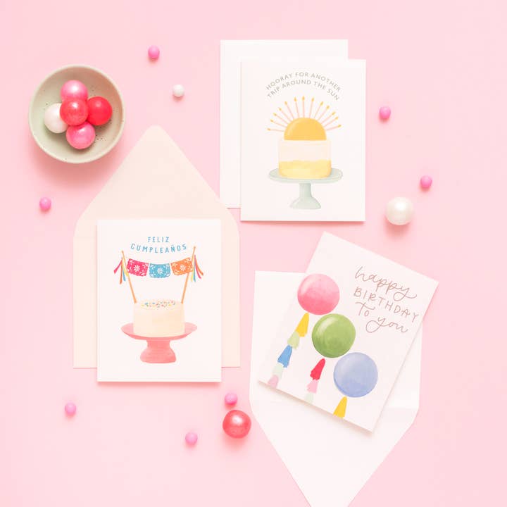 Isabella MG - Wholesale Birthday Card - Papel Picado Birthday Cake - Feliz Cumpleanos Card3