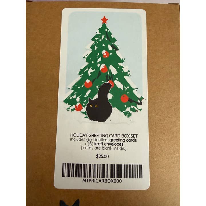 Mobius Theory – Großhandel Weihnachtskarte – Weihnachtsbaum-Katzen-Feiertagskarten-Set mit sechs (6) Karten2