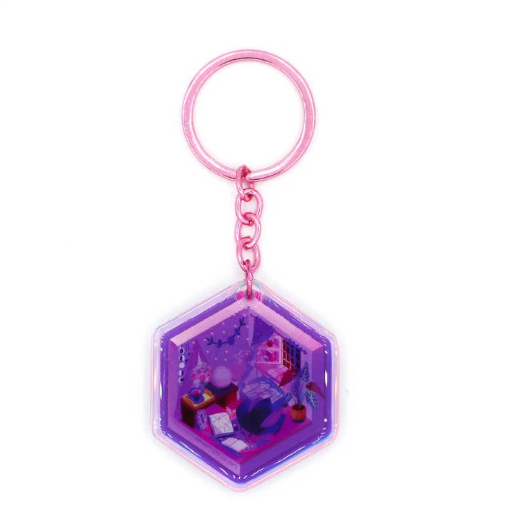 Porte-clés acrylique Chambre de Sorcière pour la vente par Charliebun Art