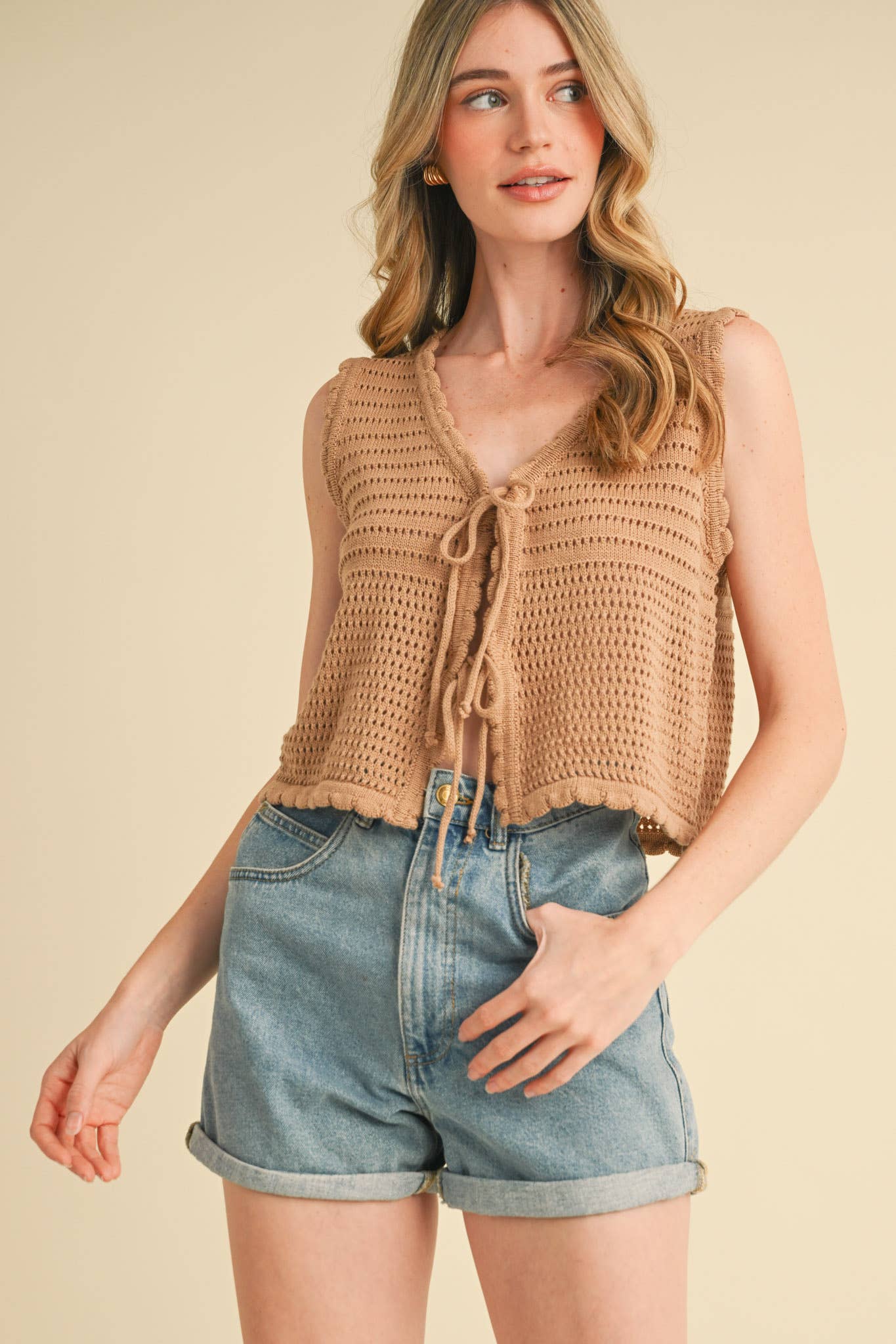 &MERCI – wholesale Tröjväst – Dam – TIE FRONT TRÖJVÄST MSW10872