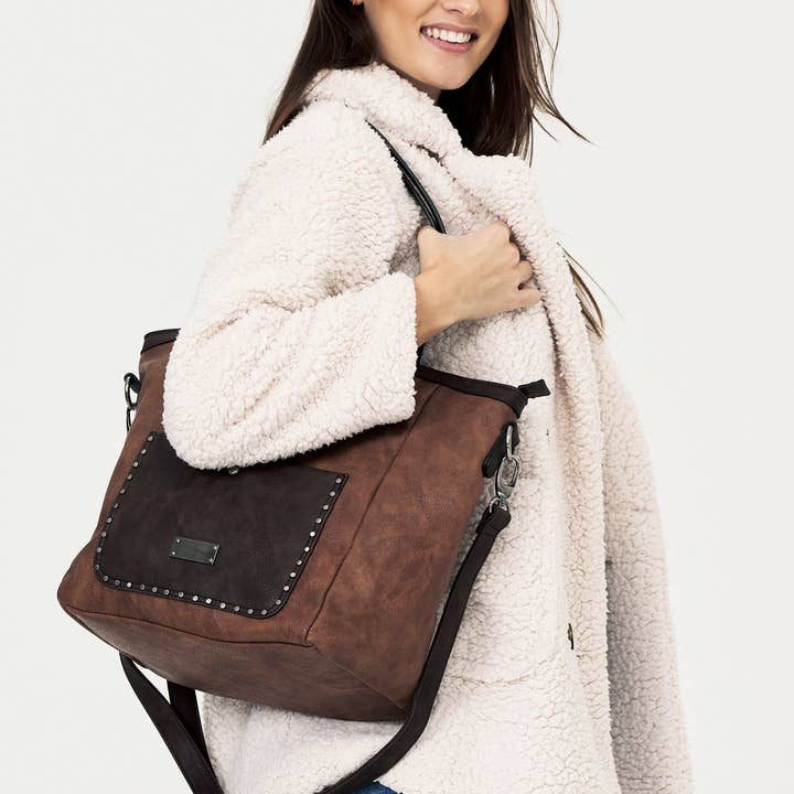 HJS - Wholesale Shoulder Bag - Women's - Studded handbag | modern city look11