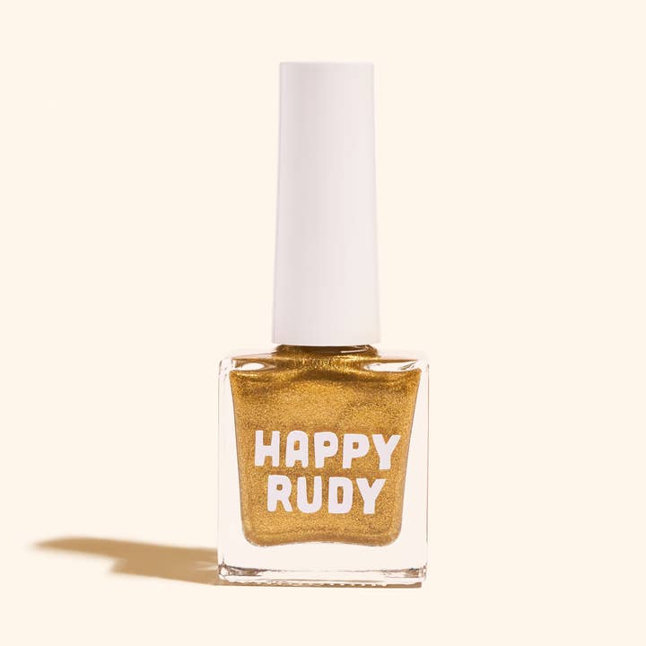 Fête | Vegan Nail Polish | Gold Eco-Glitter | Celebration for wholesale by Happy Rudy Vegan Nail Polish