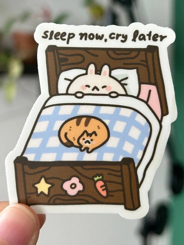 Sleeping now cry later vinyl sticker for wholesale by Shooley