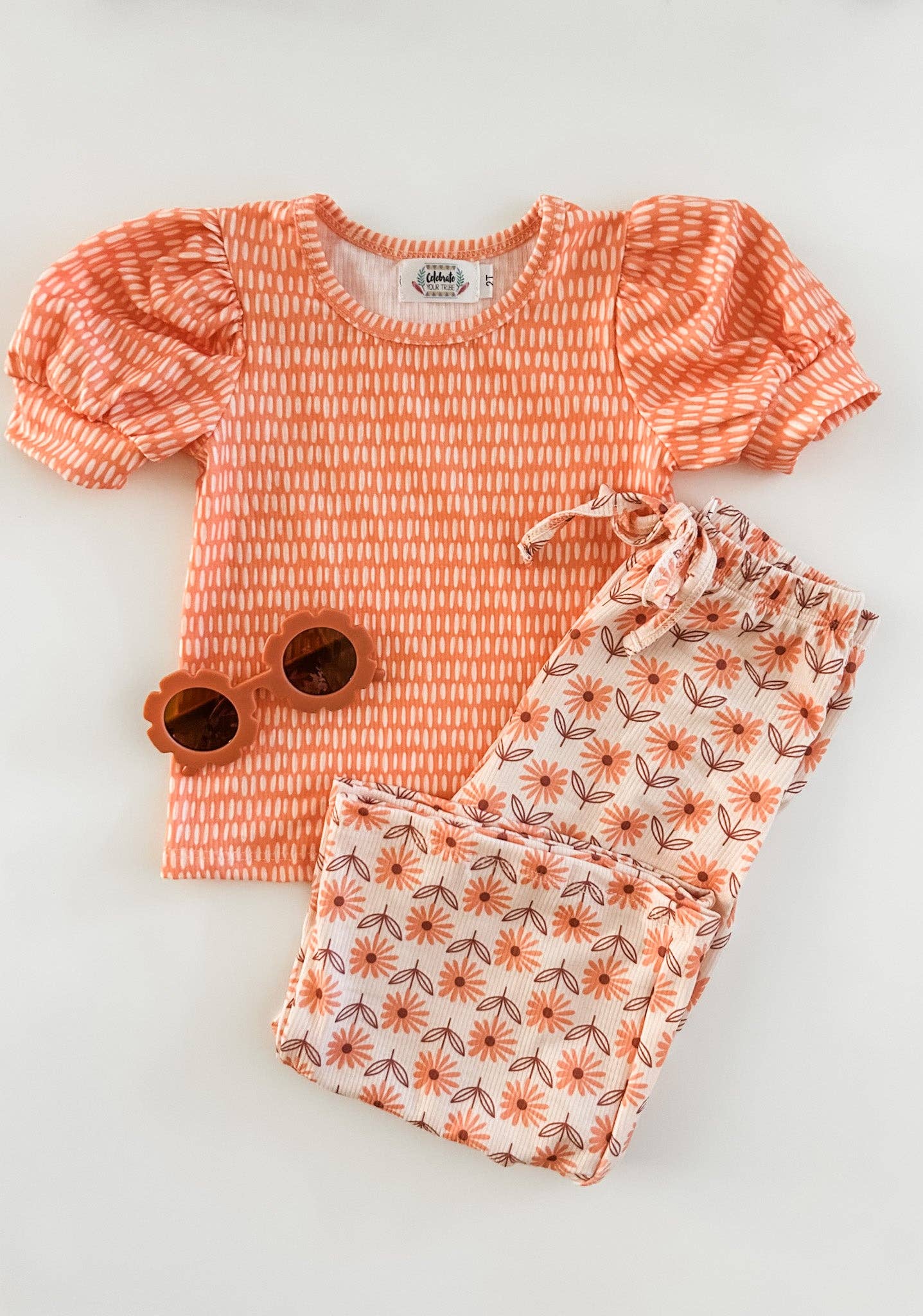 Celebrate Your Tribe - Wholesale Top & Pant Set - Kids - Retro Daisy Pants1
