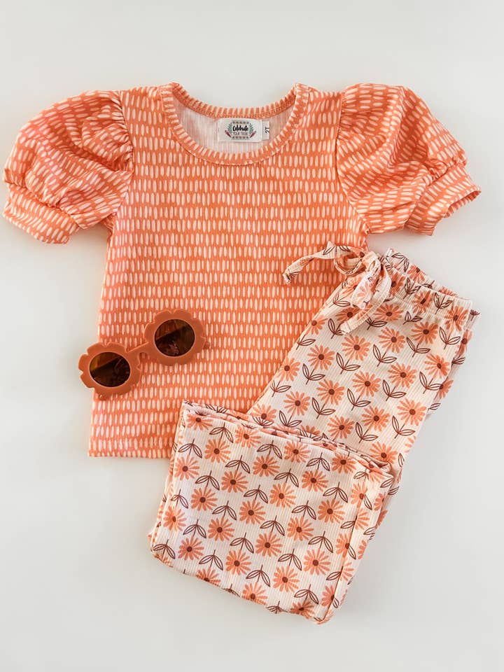 Celebrate Your Tribe - Wholesale Top & Pant Set - Kids - Retro Daisy Pants1
