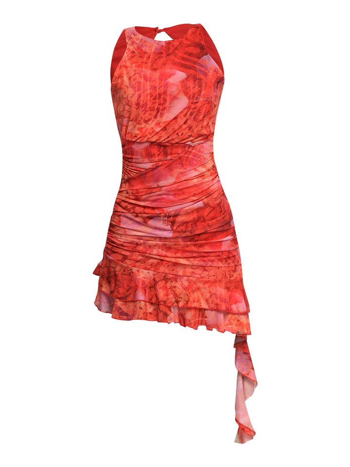 K Too - Vente Robe – femme - Robe à ourlet asymétrique froncée