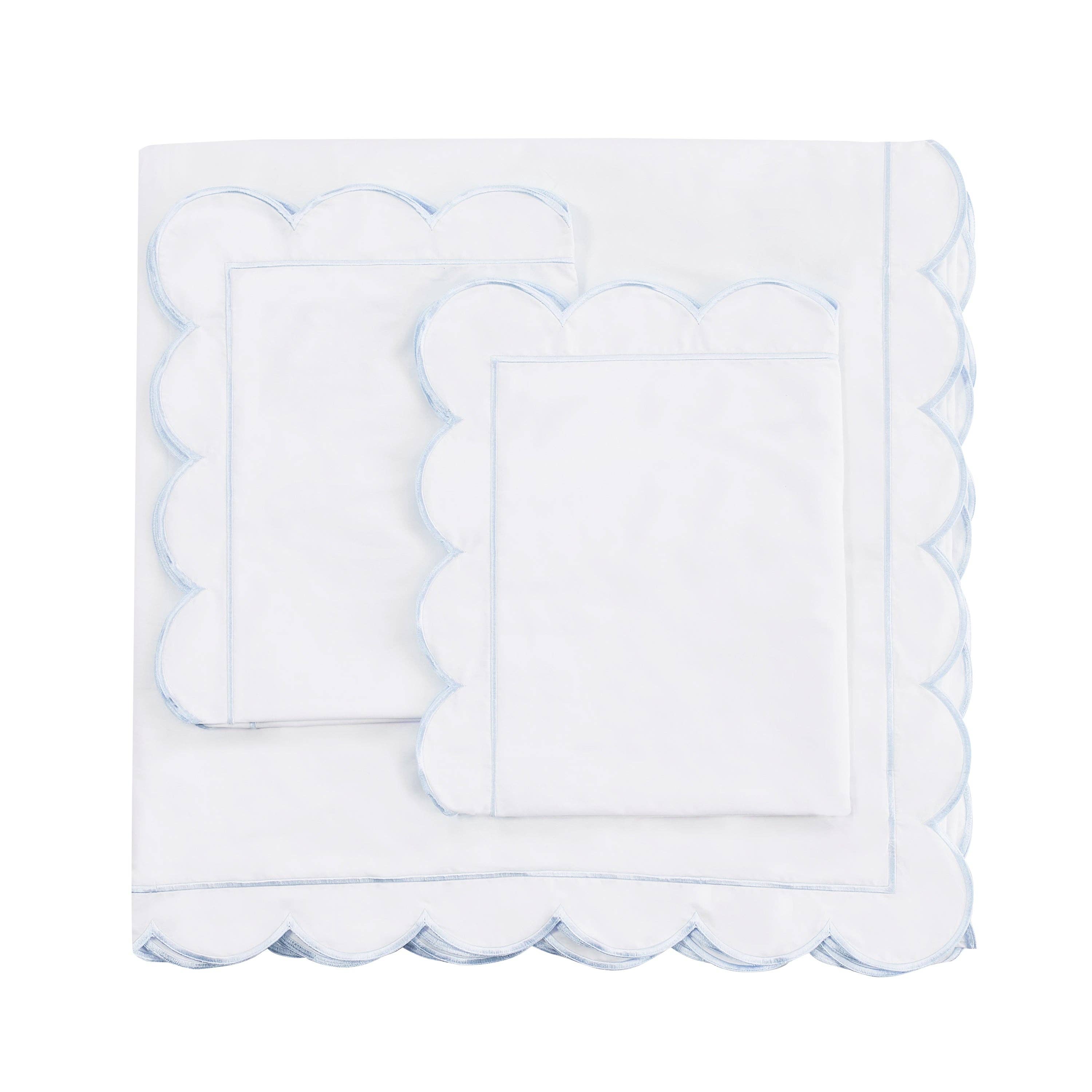 Mélange Home - Vente Housses de couette - Ensemble de housse de couette en percale de coton brodé à bord festonné8