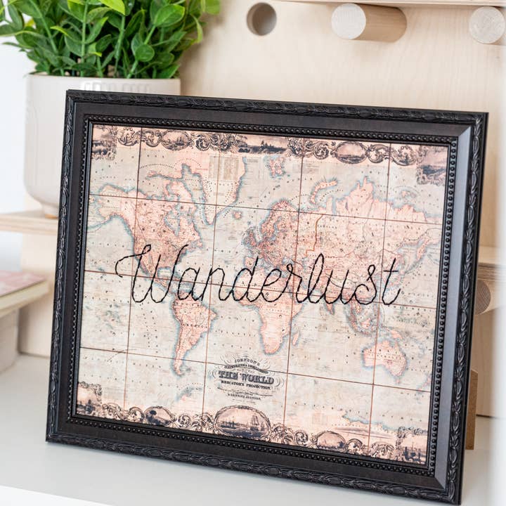 "Wanderlust" World Map for wholesale by Sadie & June