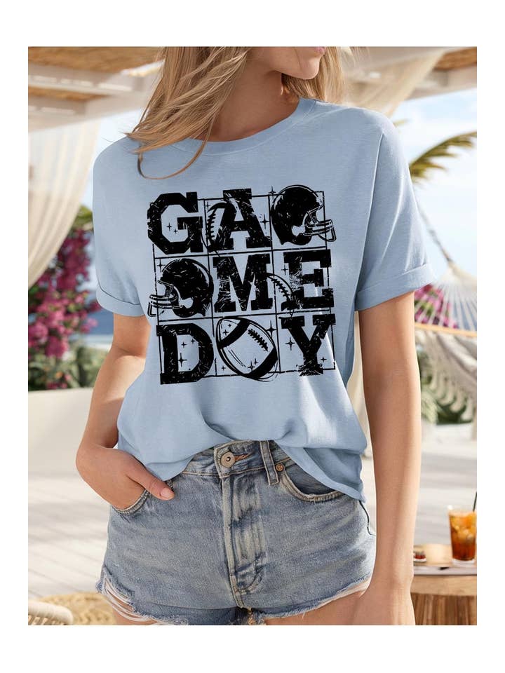 COLORBEAR - Wholesale T-Shirt (Graphic) - Women's - Distressed Game Day Graphic Heavy Cotton Tee8