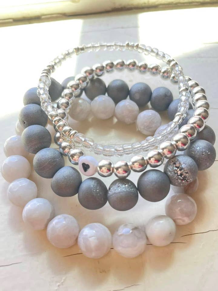 Storm Gemstone Bracelet Stack for wholesale by Dossem Co
