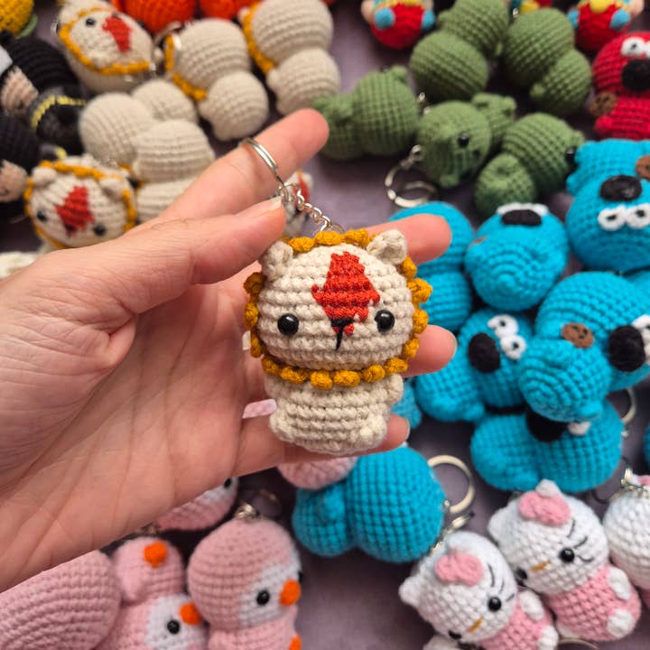 despinacrafting – Porta-chaves - Unissexo por atacado – Chaveiro Amigurumi de Crochê em tamanho de dedo, Brinquedo de Pelúcia6