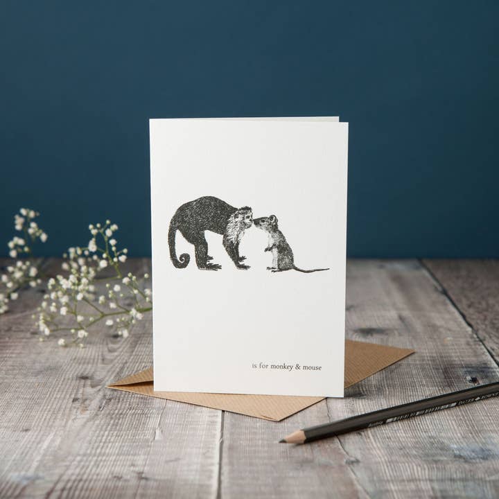 M er til Monkey og Mouse Card for engroshandel hos Lucy Coggle Designs