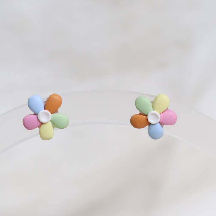 Lily and Sparrow Clay - Wholesale Stud/Post Earrings - Mini Flower Studs3