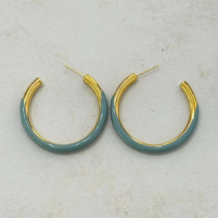 Cassette Barcelona - Wholesale Hoop Earrings - Velda Enamel Hoop Earrings 0