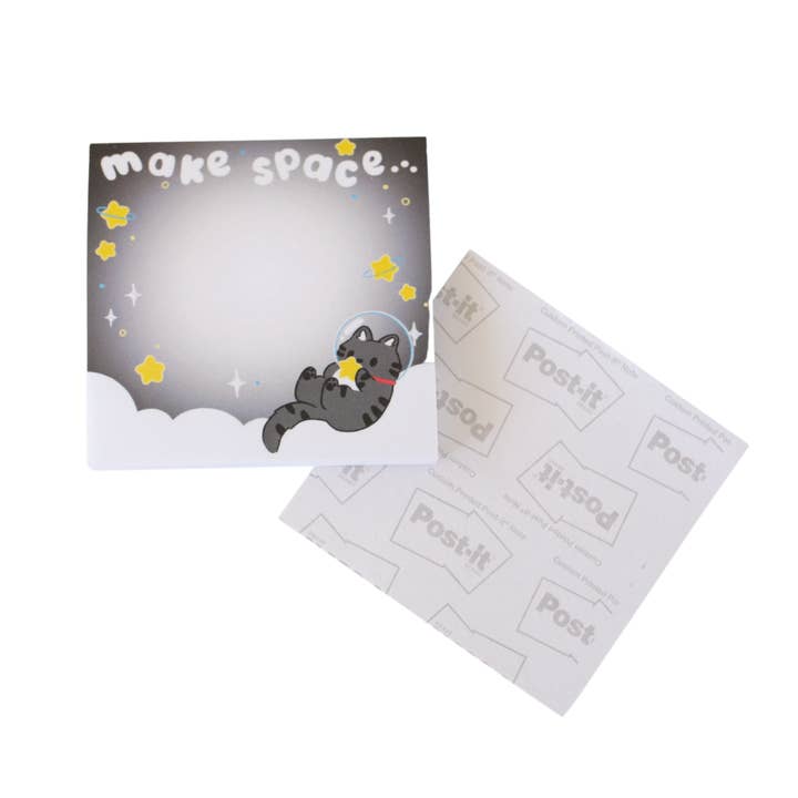 Space Kitty Dream Sticky Notepad for wholesale by Kitt & Bunn Supply Co.