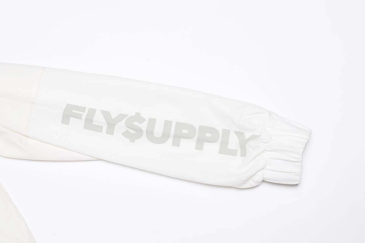 White Happy Pockets Windbreaker Zip-Up Jacket (White) for wholesale on Faire5