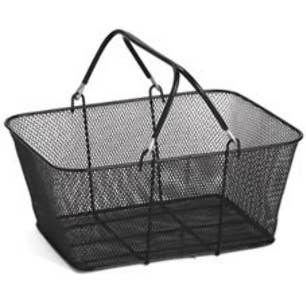 BLACK METAL MESHED RETAIL SHOPPING BASKET (13"x9"x7") (3 PCS) for wholesale by WHOLESALEBEAUTYLA
