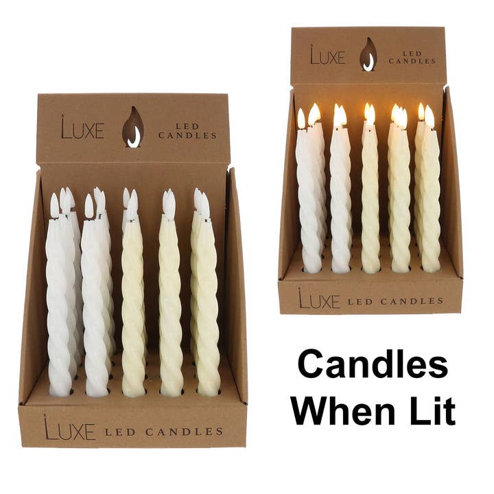Joe Davies - Wholesale Flameless Candle - Luxe LED Spiral Candle White Cream0