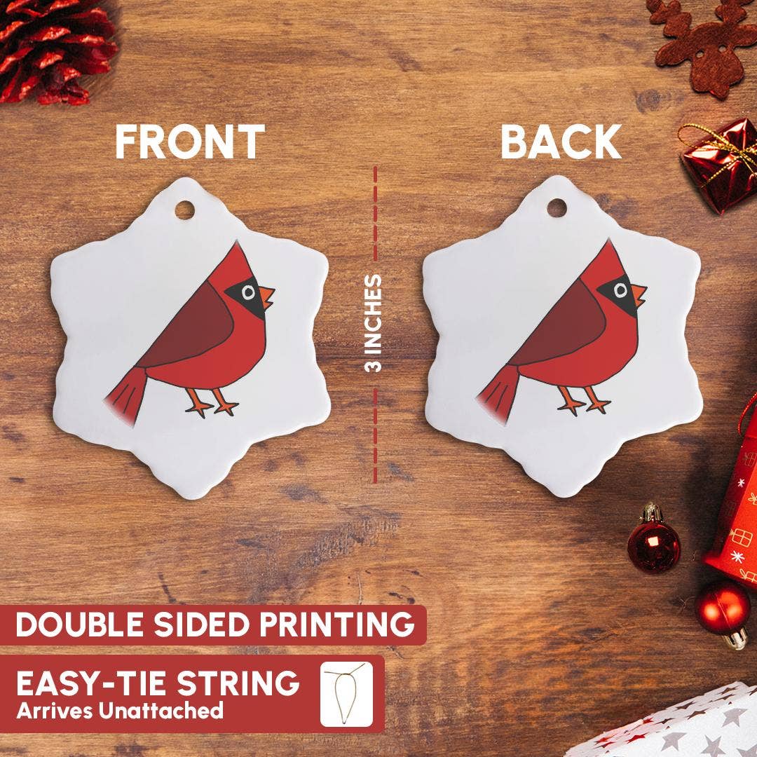 3dRose - Wholesale Ornament - 3dRose, Funny Cool Cardinal Red Bird cartoon, Ornament2