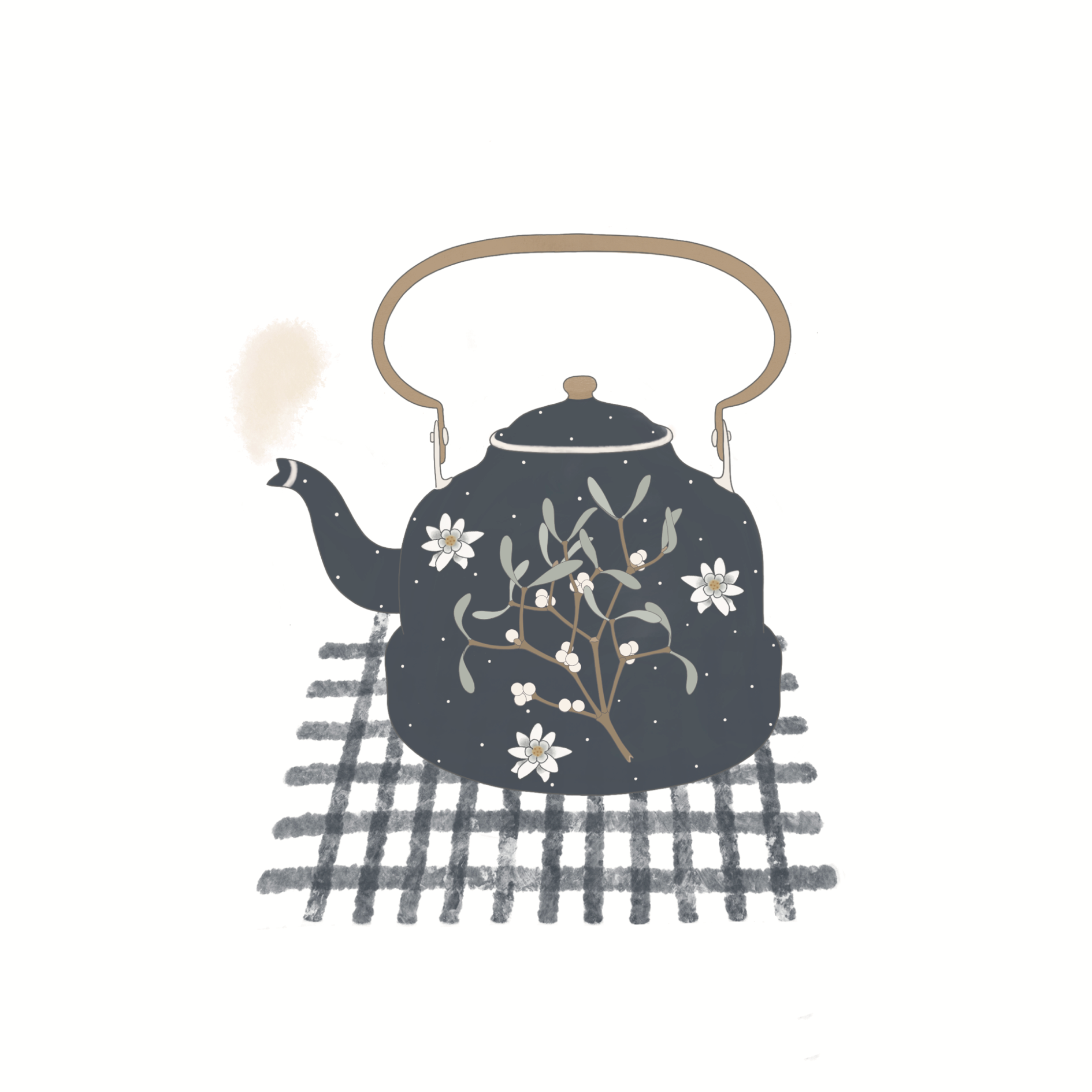 Les Yeux fripons - Vente Carte de vœux classique - Carte - Bouilloire d’hiver2