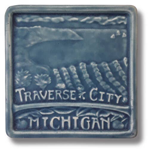 Traverse City, Michigan kunsttegel 6x6" voor wholesale door Whistling Frog Tile Inc.