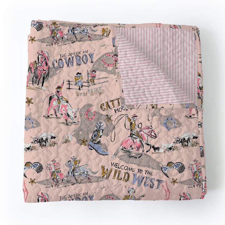 Cattle Drive Rose Baby Blanket for wholesale by Ida Mae Home