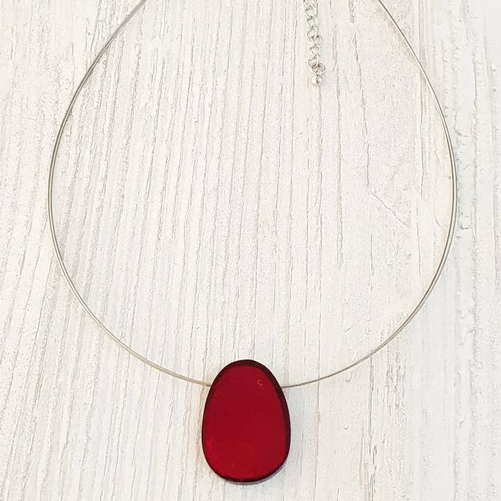 Capiz necklace short / pendant approx. 22 x 32mm / BG-0359 / für den Großhandel von Gloria-Maris