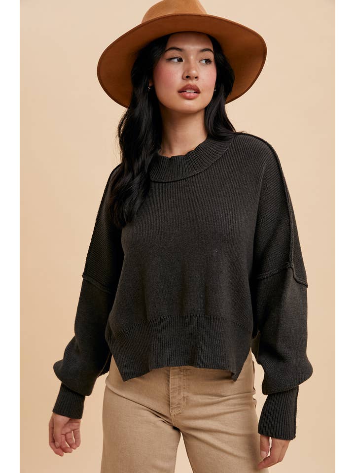 In Loom - Wholesale Knit Sweater - Women's - KNITTED MOCKNECK PULLOVER SWEATER