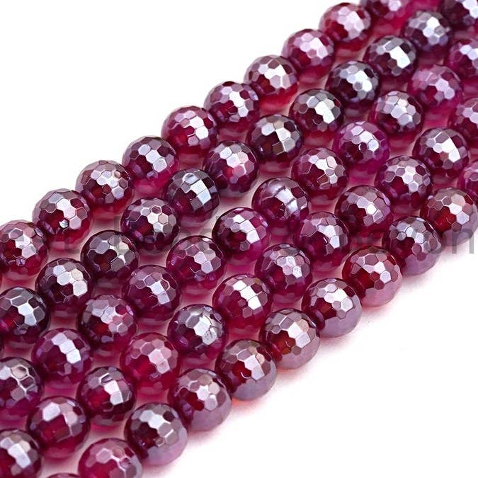 BestBeads&Beyond – wholesale Pärlor – Mystic pläterad lila agat pärlor, Naturlig lila agat pärlor, 8mm/10mm/12mm, SKU #U480