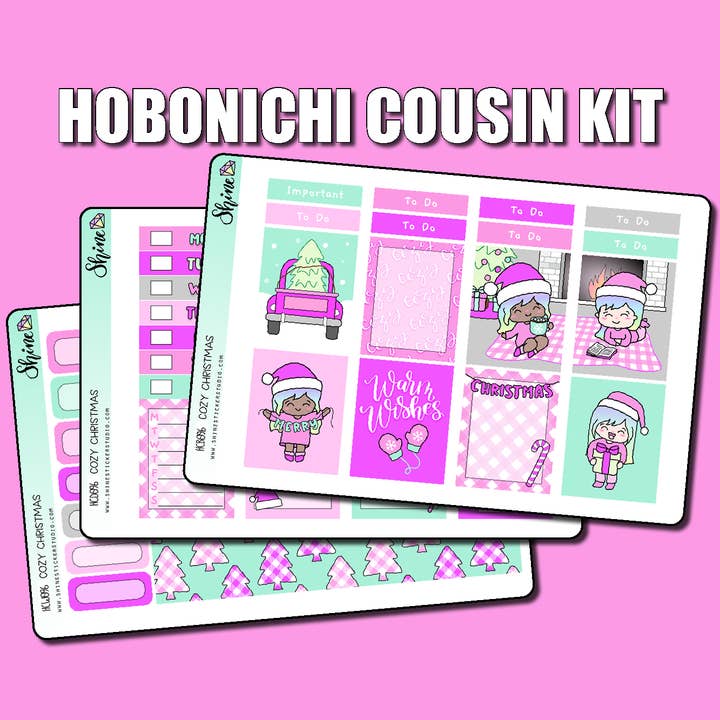 Mysig jul Hobonichi Cousin klistermärkeskit för wholesale av Shine Sticker Studio