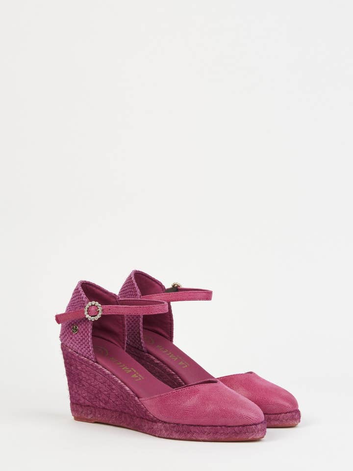 Leticia Fuchsia | Fuchsia Wedge Espadrilles for wholesale by La Valeta Espadrilles-Ibera Factory Shoes slu