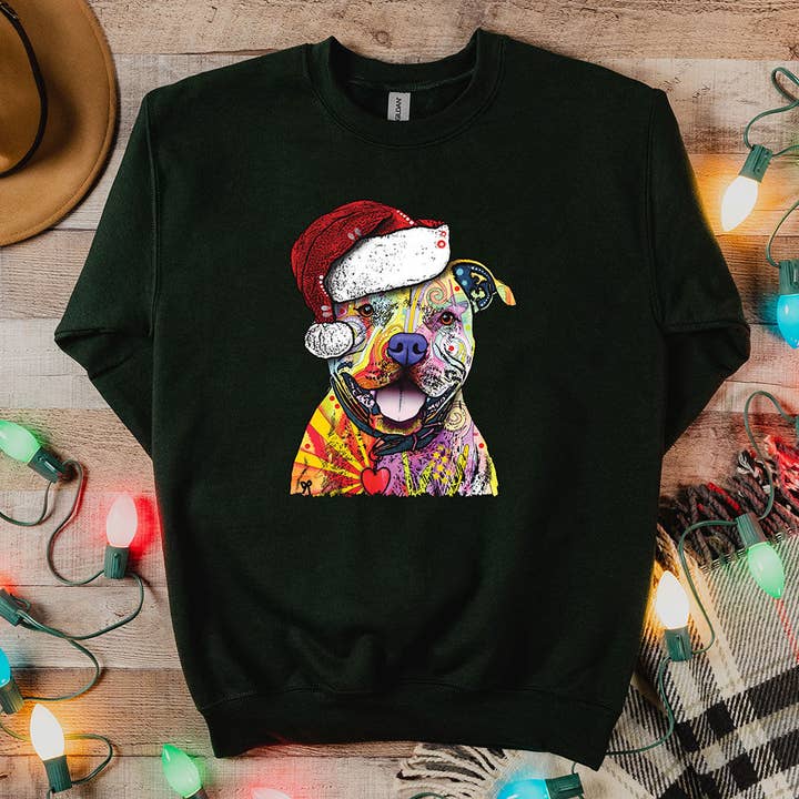 Artopia - Wholesale Graphic Sweatshirt - Women's - Christmas Pitbull Sweatshirt3