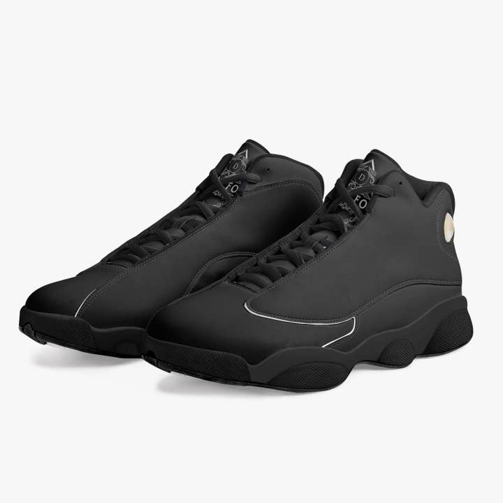 Dream Forge - Wholesale Lifestyle Sneakers - Unisex - Dream Forge Black Sole High-Top Leather Basketball Sneakers