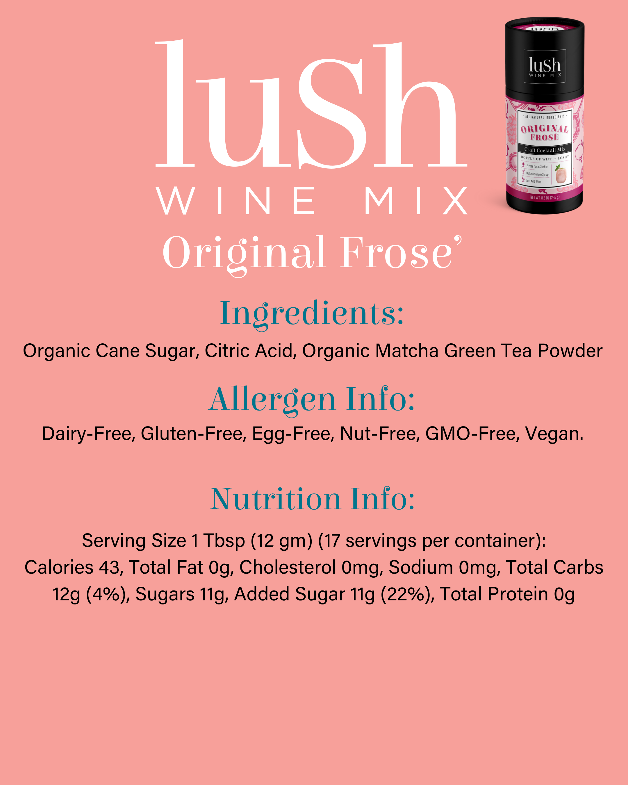 Lush Wine Mix - Wholesale Cocktail Mix/Syrup - Original Frose Wine Slushie - 8+ Organic Cocktails Mocktails6