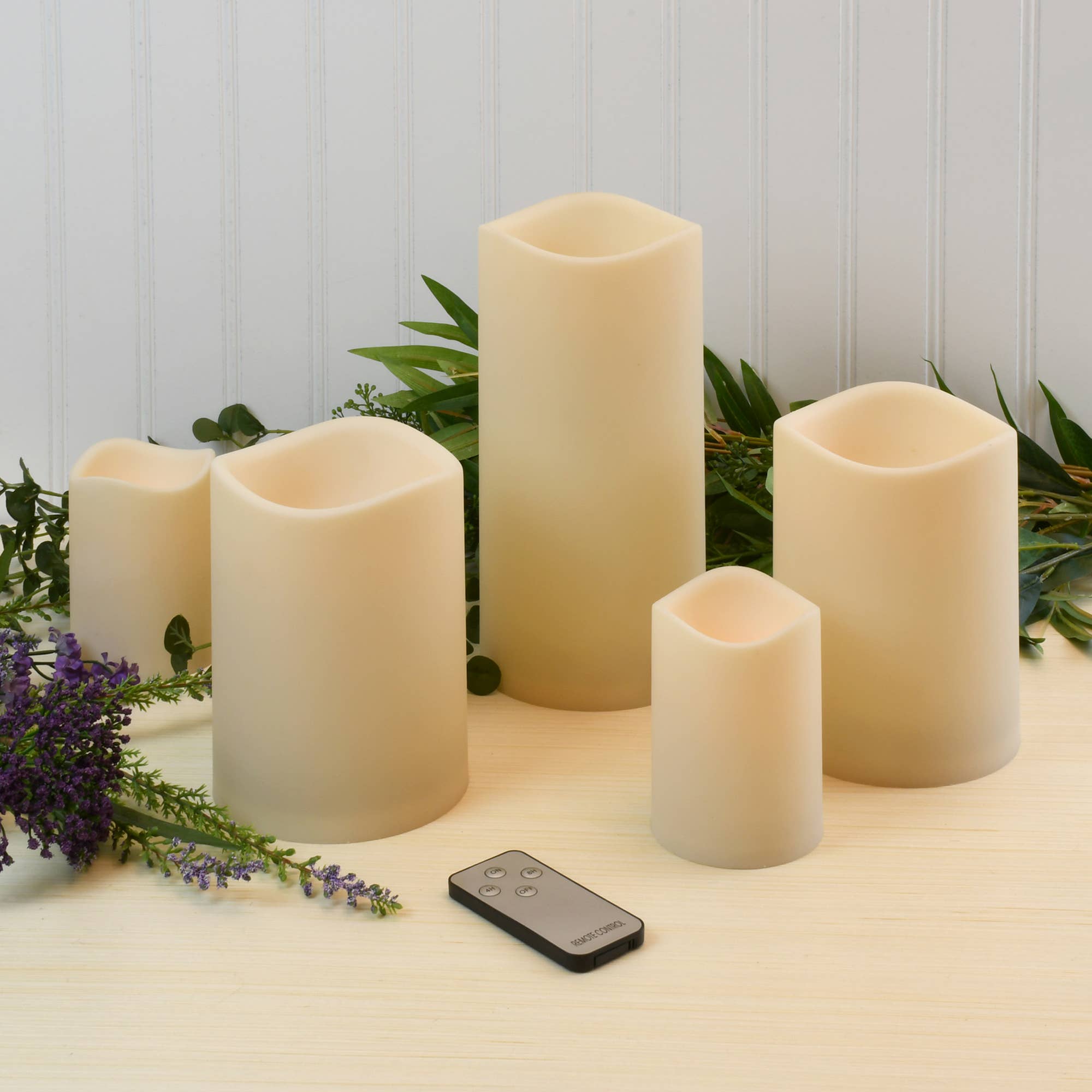 LumaBase - Vente Bougie sans flamme - Bougies LED à piles avec télécommande - Lot de 53