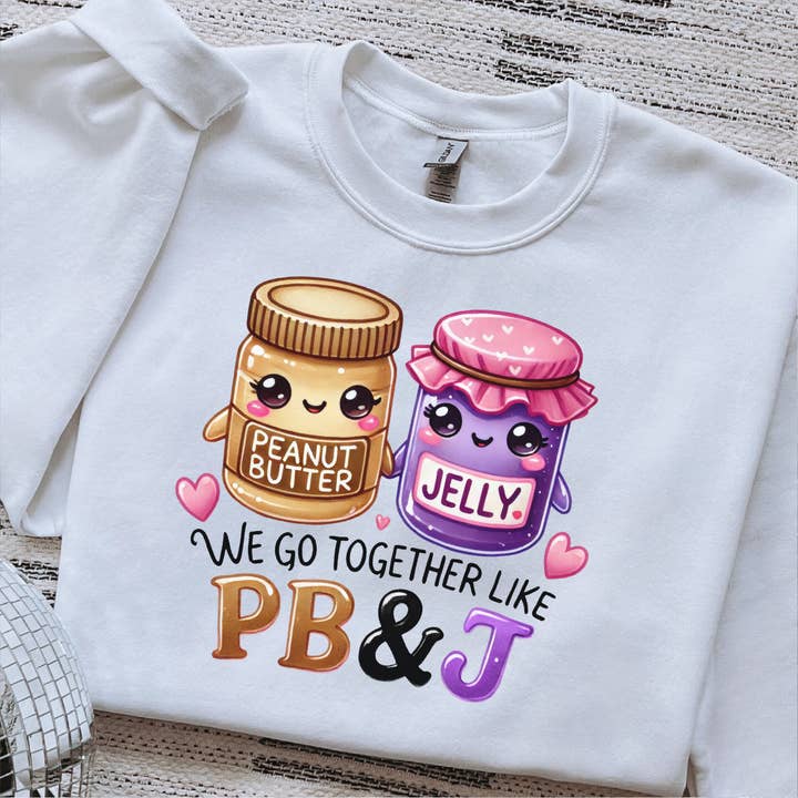 Nous allons ensemble comme PB & J Transfert DTF de la Saint-Valentin pour la vente par Nashville Design House