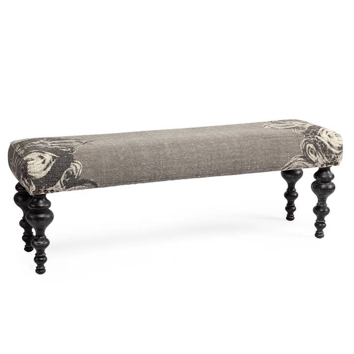 Banc de chambre en tissu gris Alhambra pour la vente par LOOMLAN