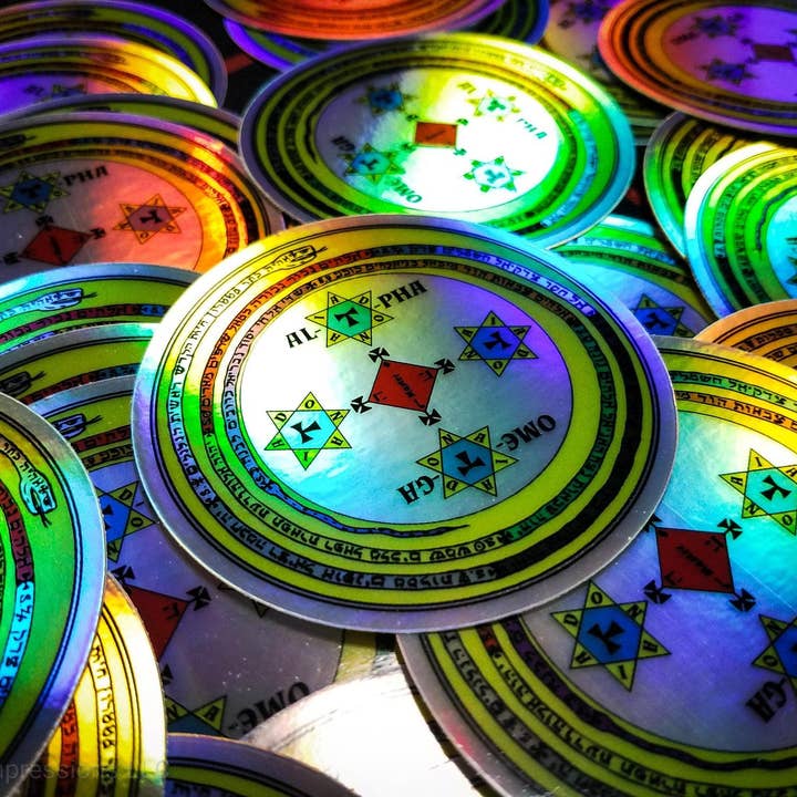 Circle of Solomon Holographic Sticker for wholesale by Goetic Impressions