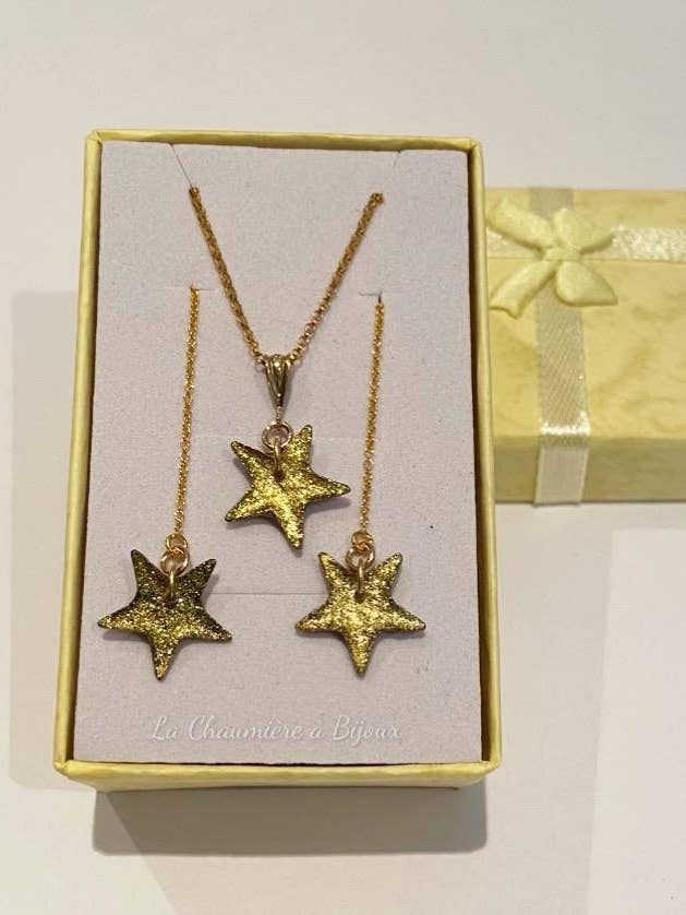 Conjunto estrela dourado preenchido por atacado de La Chaumière à Bijoux
