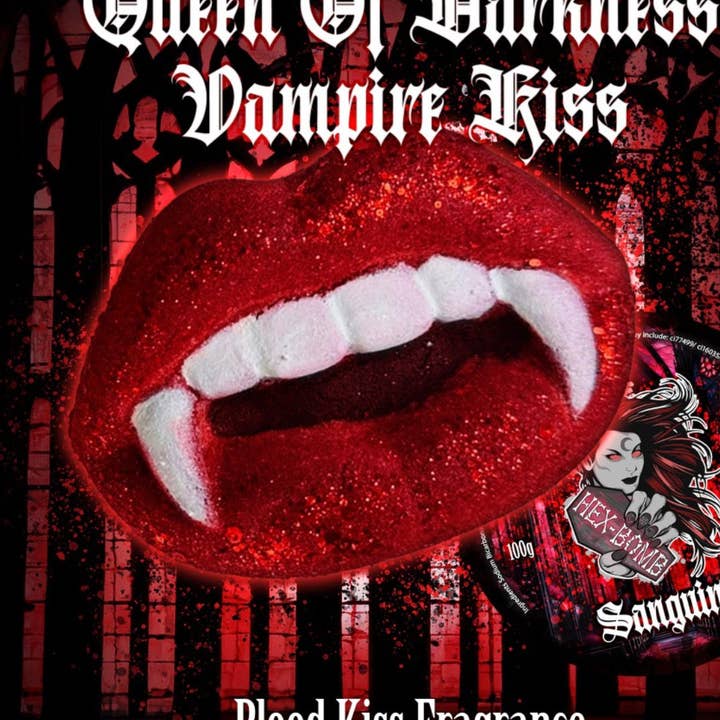 Queens of darkness vamp kiss Hexbomb bathbomb for wholesale by Hexbomb ltd