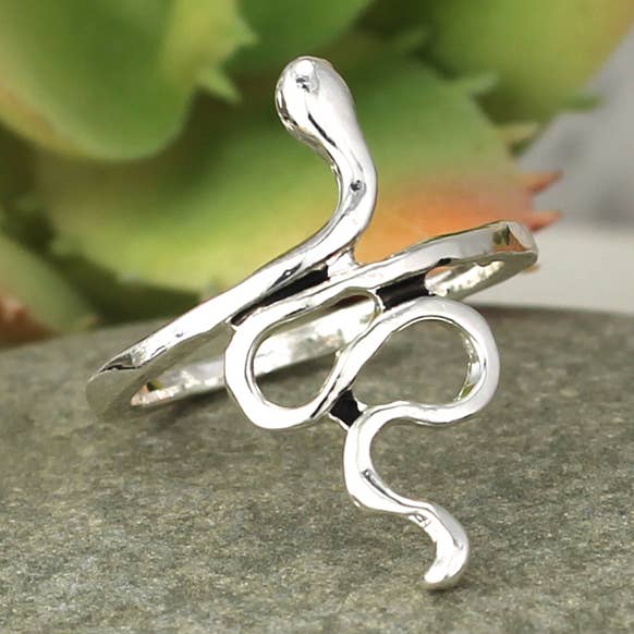 Silver Snake Slither Wrap Ring for wholesale by ZAD