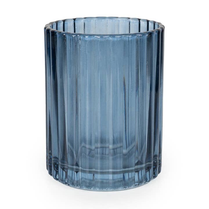 Ridged 10cm Glass Tumbler - Blue 6PK and other Purchase wholesale can shaped glass. Free returns & net 60 terms on Faire trending on Faire.