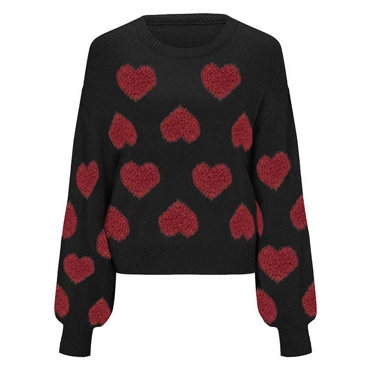 Sweetkama - Wholesale Pullover-trui - Dames - Dames Valentijns Hart Kleurblok Trui SKT411086