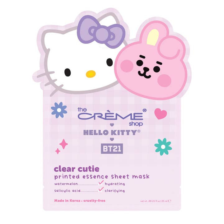 Hello Kitty & BT21 Clear Cutie Printed Essence Sheet Mask for wholesale by GenFresh