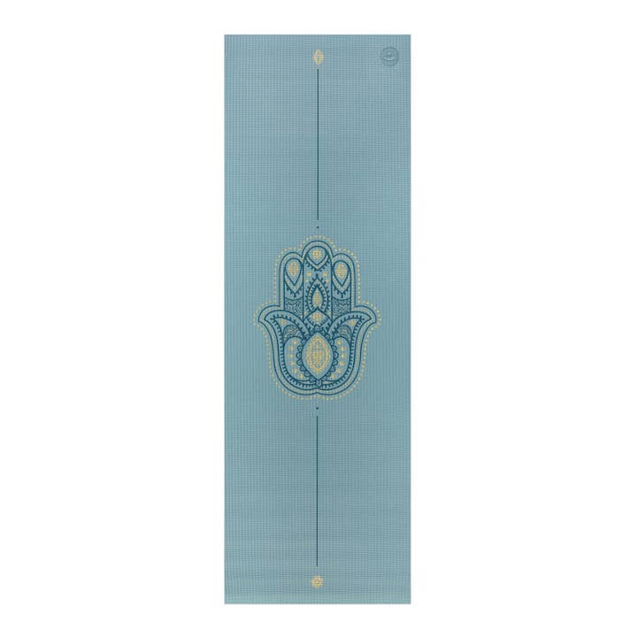 Bodynova - Wholesale Yoga Mat - HAMSA HAND design yoga mat, The Leela Collection light blue