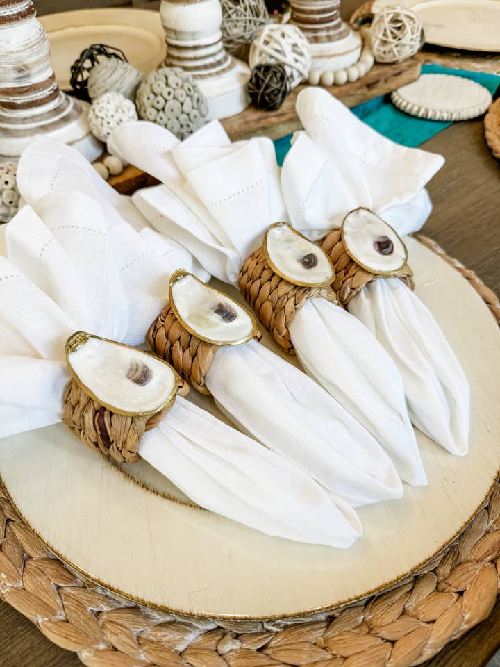 Oyster Shell Napkin Rings for wholesale by Made on Maidstone