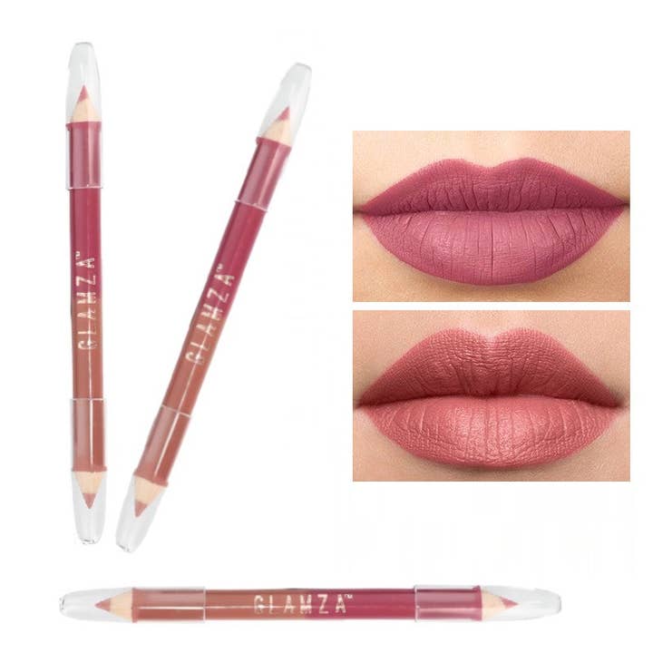 Glamza Two-Colour Dual-Sided Lip Pencil - Berry Kiss And Spiced Nude – Define & Enhance Your Lips for wholesale by My Wholesale Warehouse