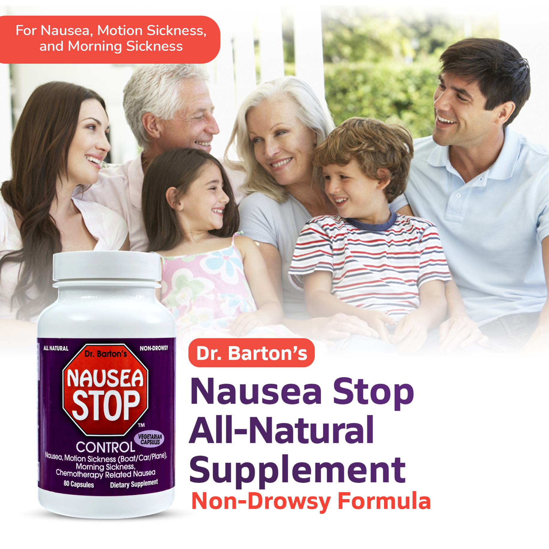 Dr. Bartons – Engroshandel Kosttilskud og vitaminer – Nausea Stop®: Naturlig Ingefær, Ikke-Søvnfremkaldende Kvalmestillende3