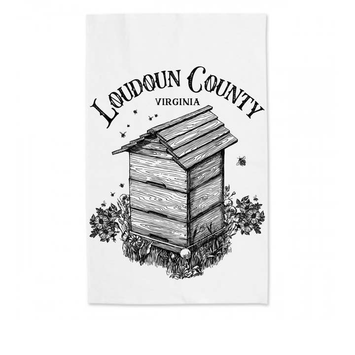 Bee Hive Tea Towel - Custom Text for wholesale by Sweetgum Studio